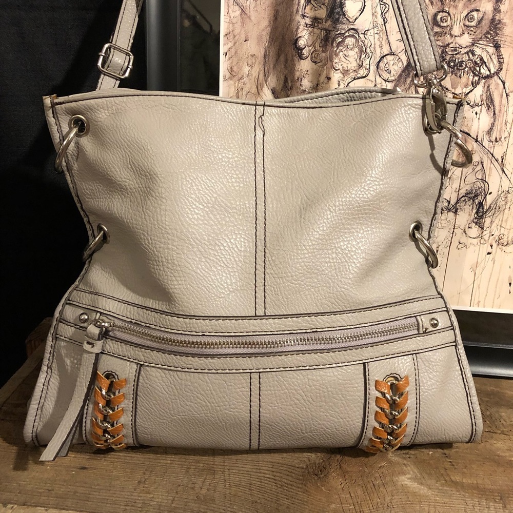 Jessica Simpson Grey Purse with Stitching Cheetah